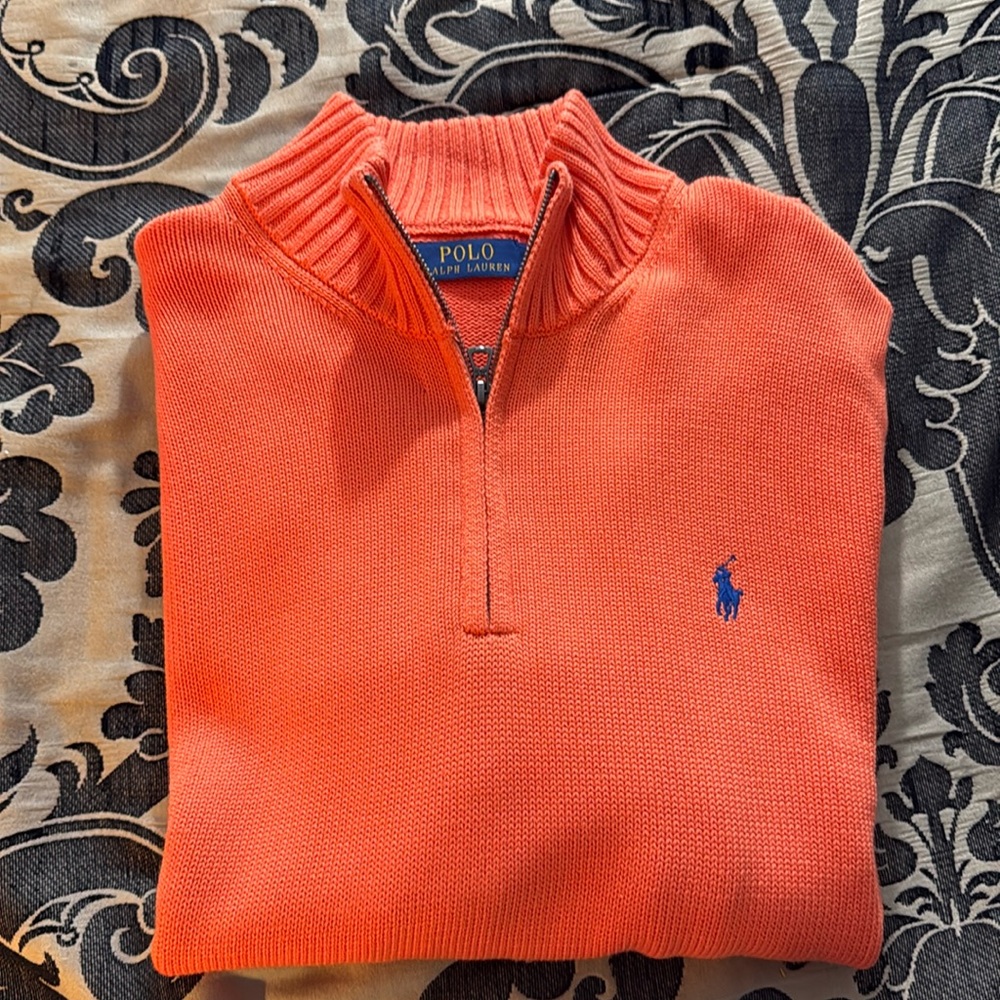 Polo by Ralph Lauren Orange Zip Up Sweater